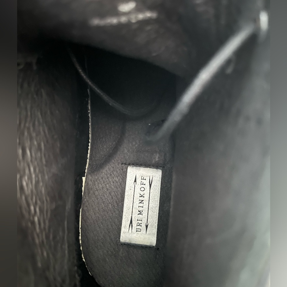 Uri Minkoff Black Leather Men's Lace Up Boots‎ Size 9M NWOT - Picture 8 of 9